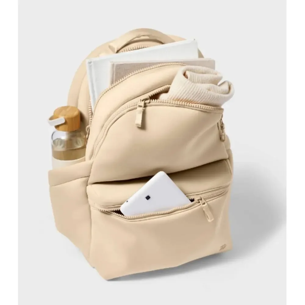 All in Motion Tan Faux Neoprene Backpack